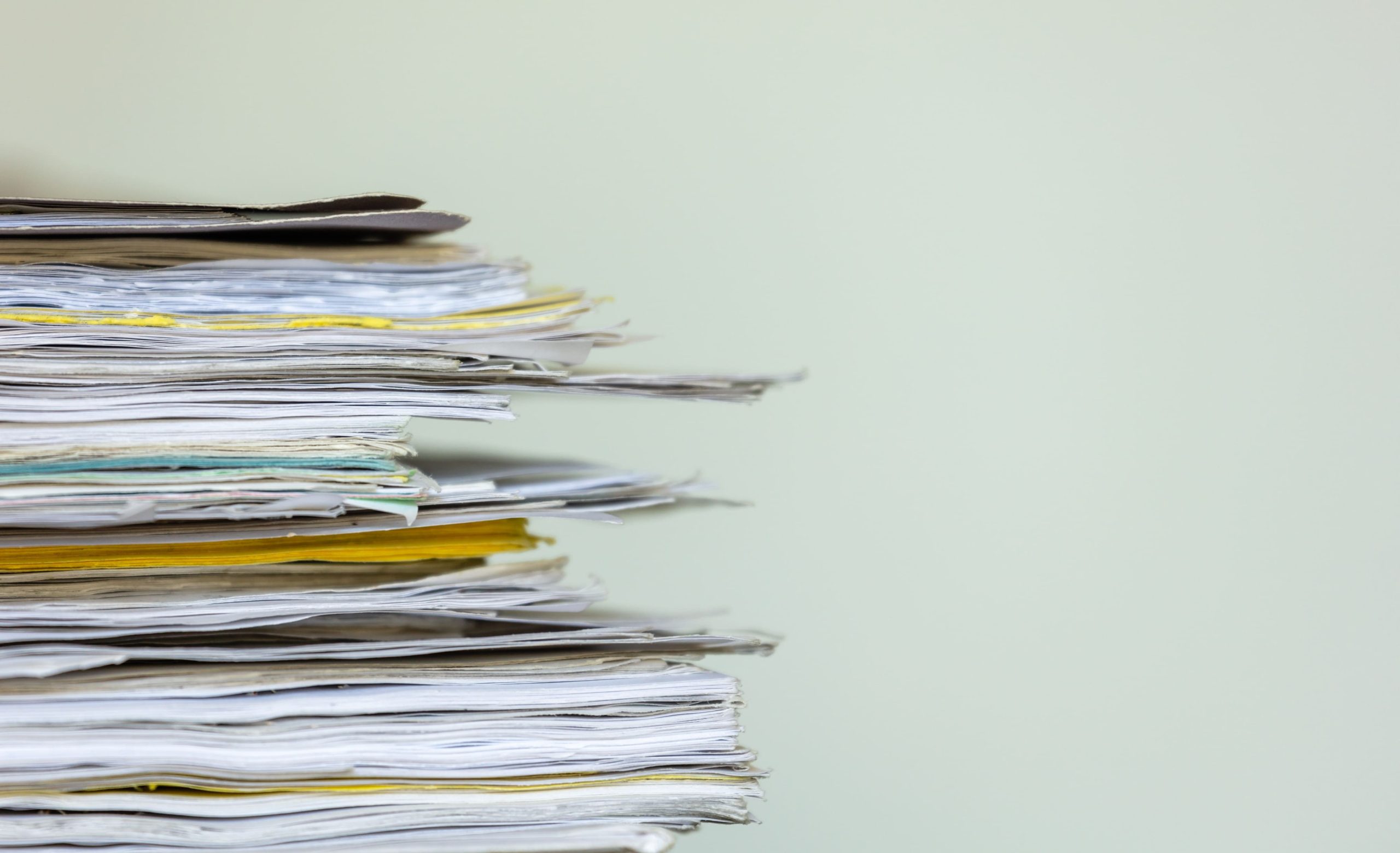 Image of a pile of paperwork